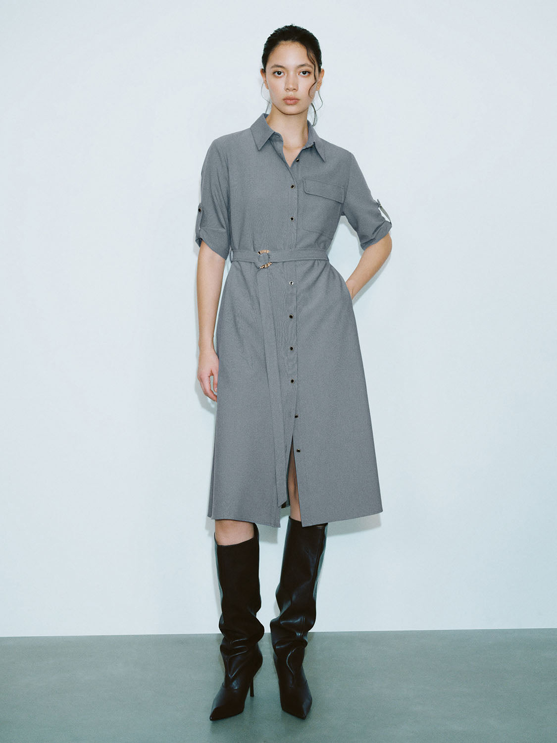 Shirt Collar Straight Dresses