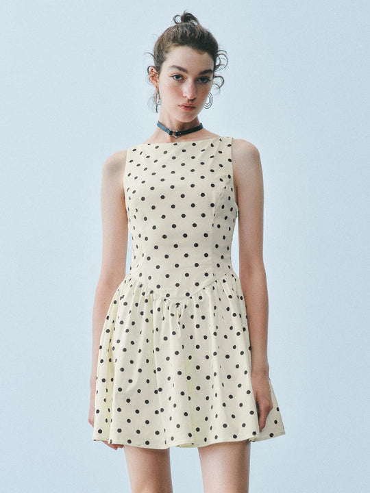 Dotted Bandeau A-Line Dresses