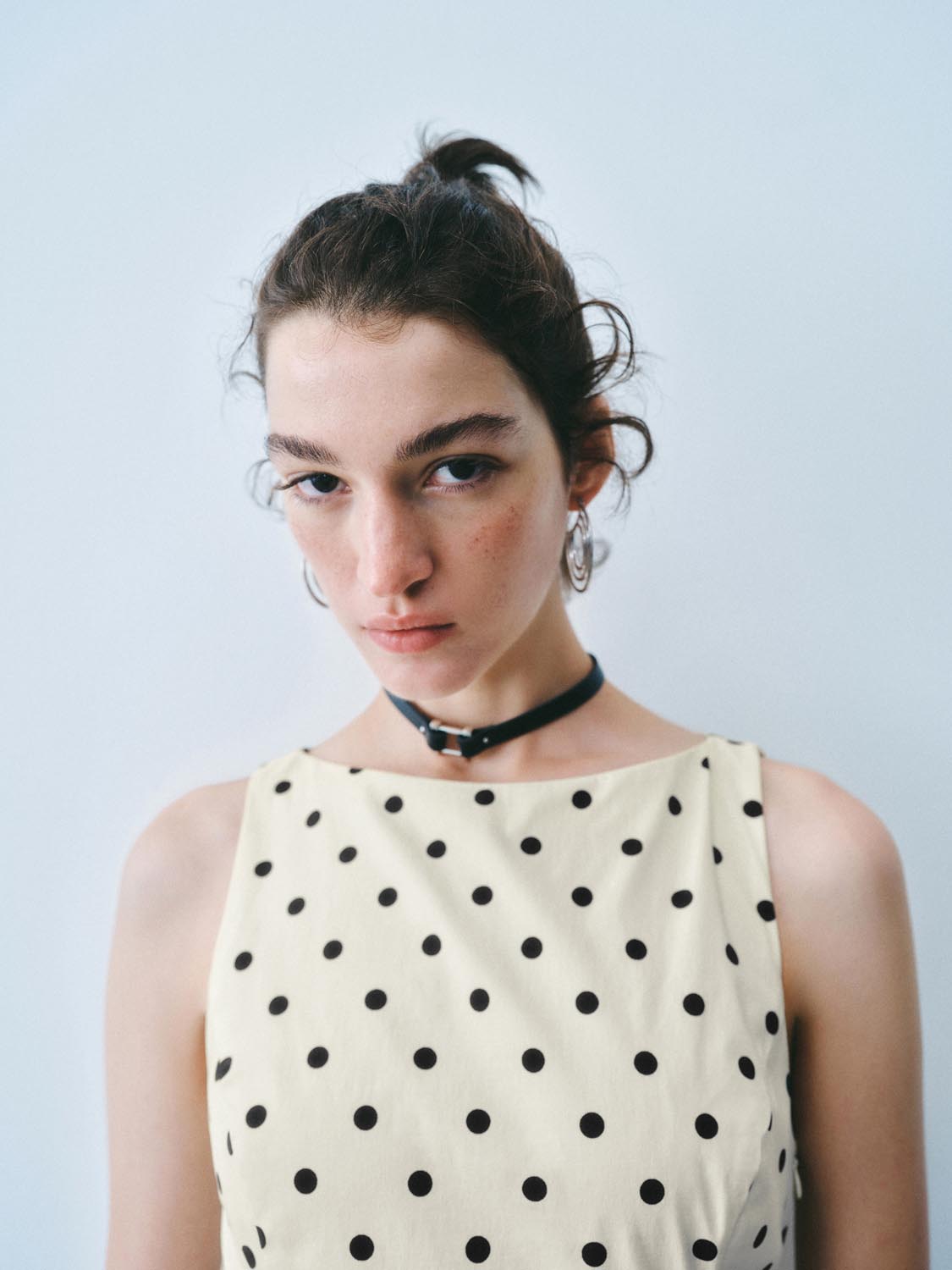 Dotted Bandeau A-Line Dresses
