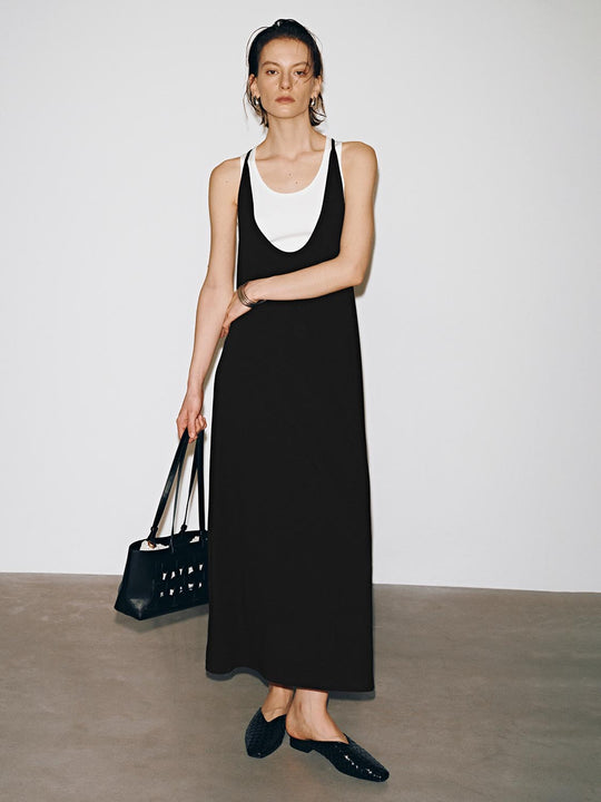 2 In 1 Sleeveless A-Line Midi Dresses