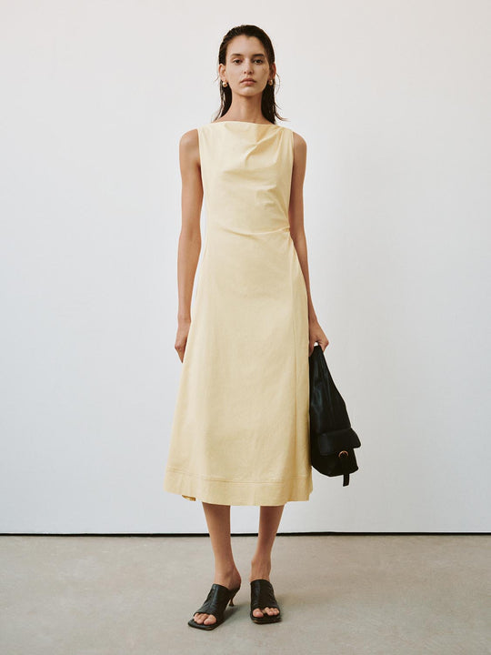Cowl Neck Sleeveless A-Line Midi Dresses