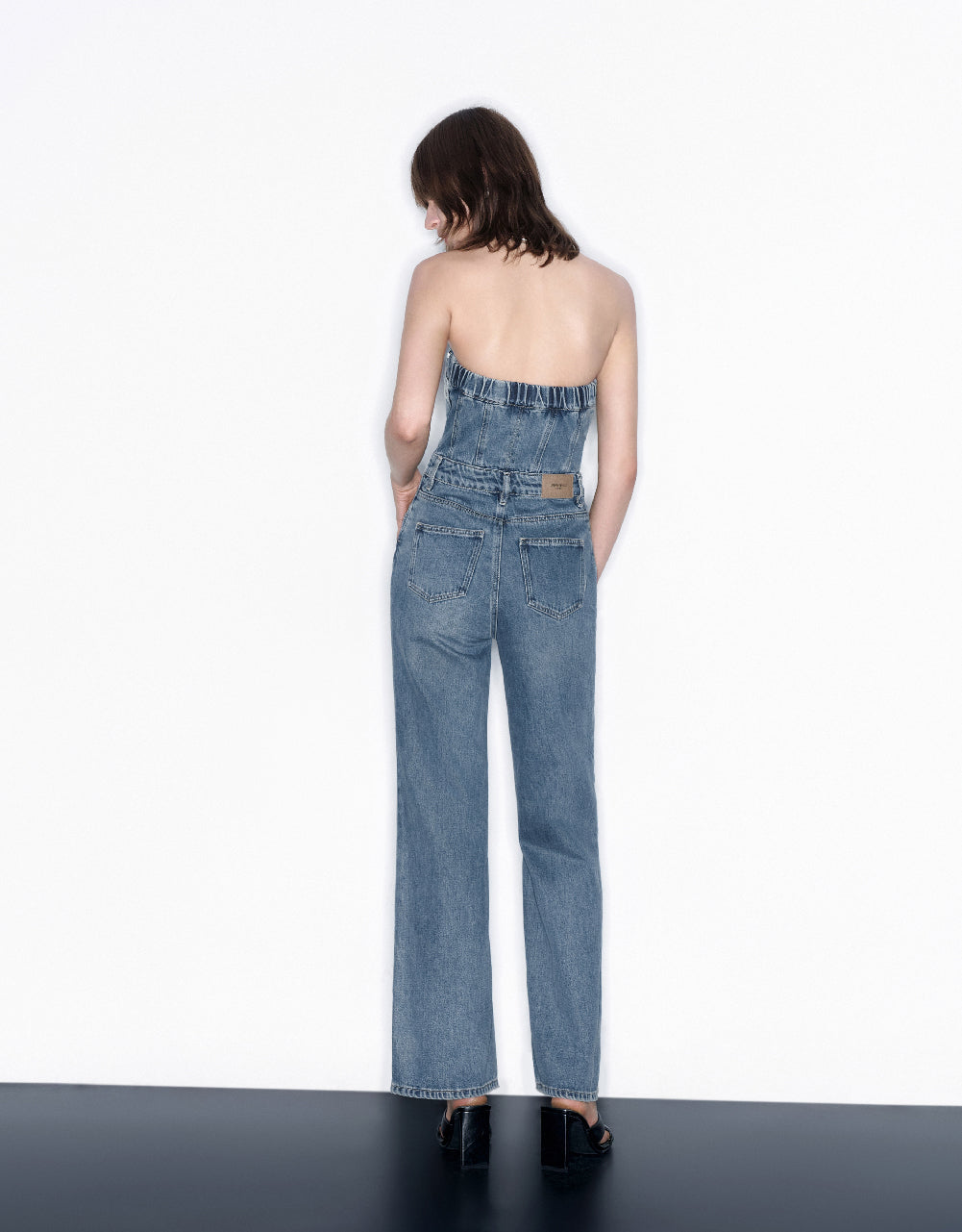 Off-Shoulder Denim Jumpsuit