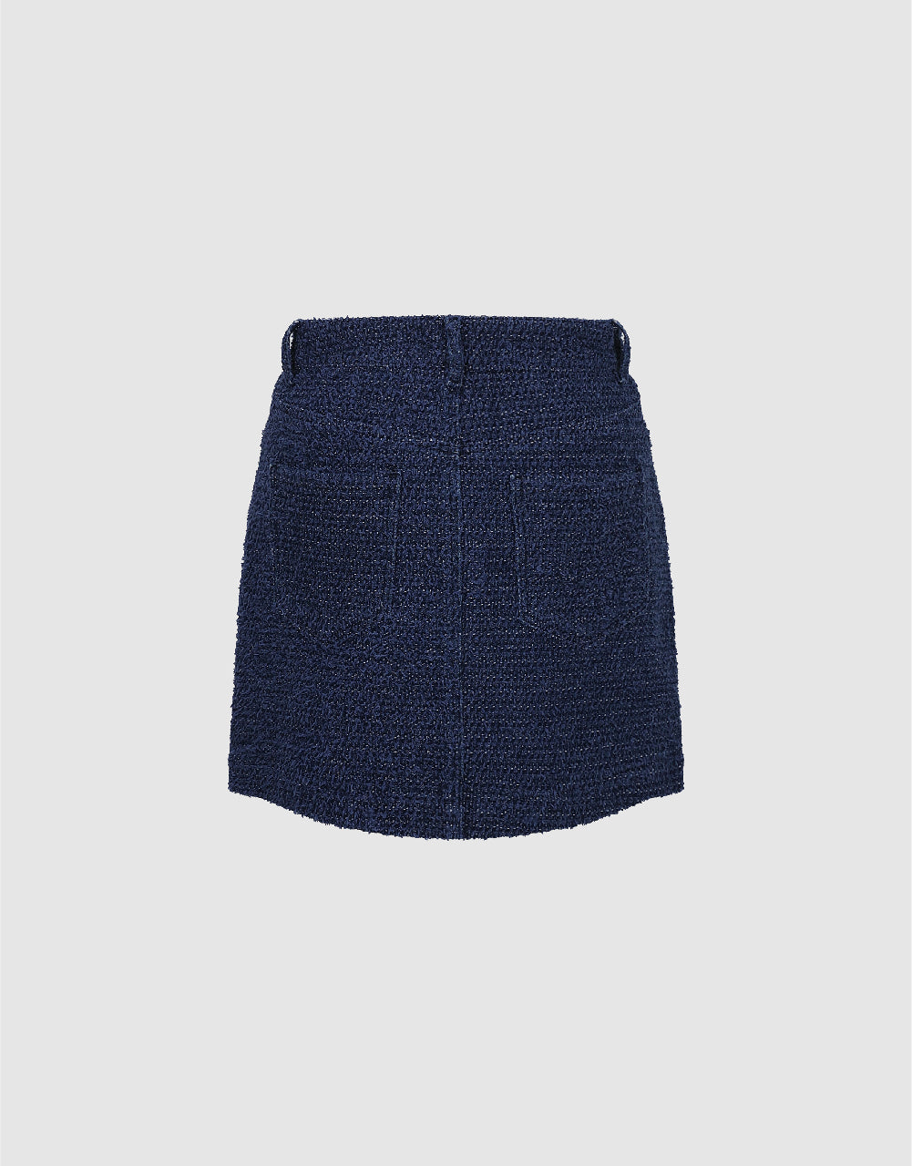 Tweed Mini A-Line Denim Skirt