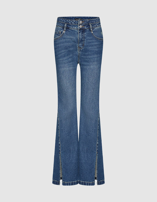 Split Hem Flare Jeans