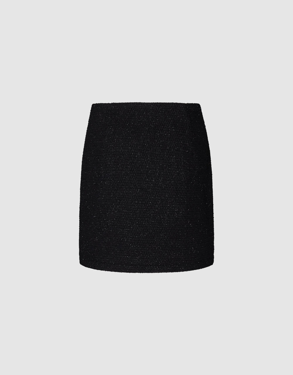 Tweed Mini A-Line Denim Skirt