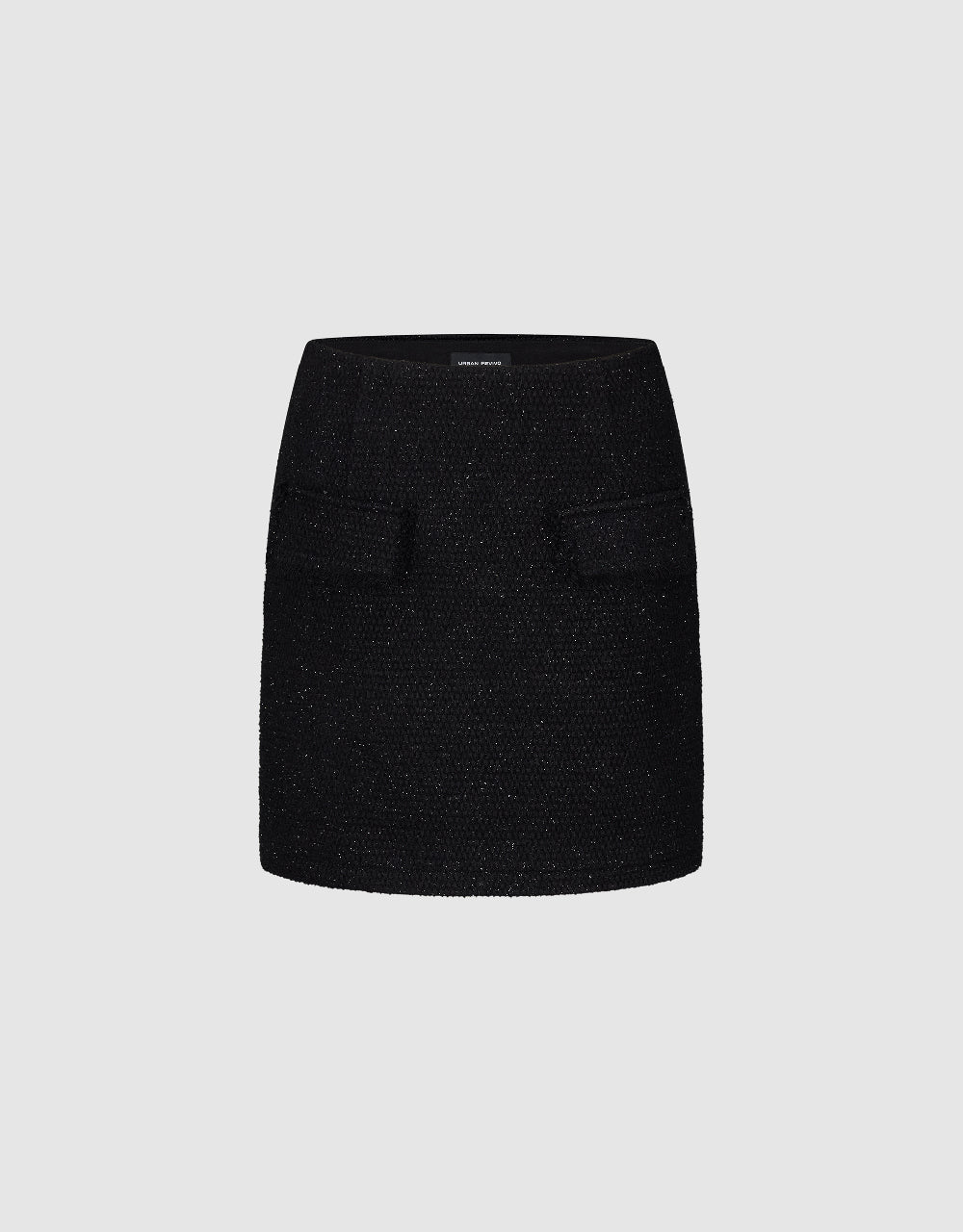 Tweed Mini A-Line Denim Skirt