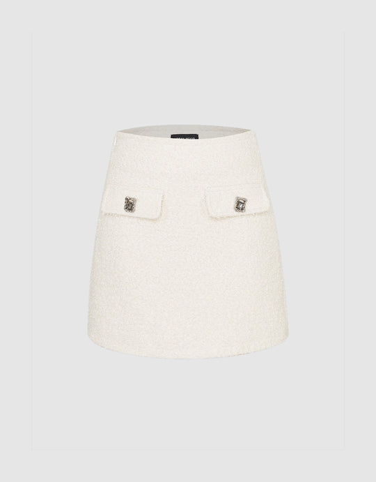Mini Tweed A-Line Skirt