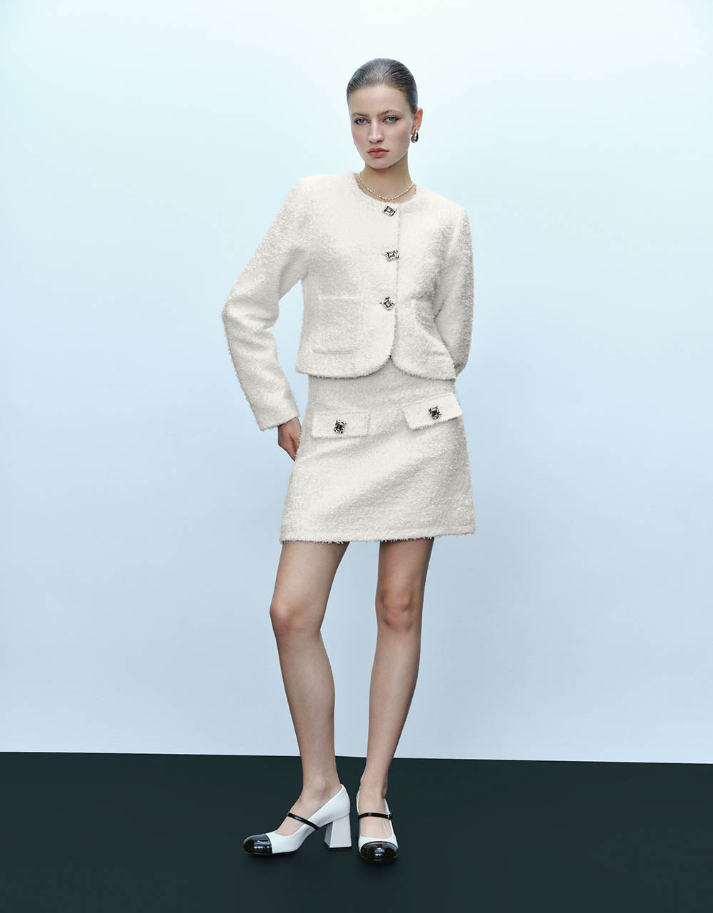 Mini Tweed A-Line Skirt
