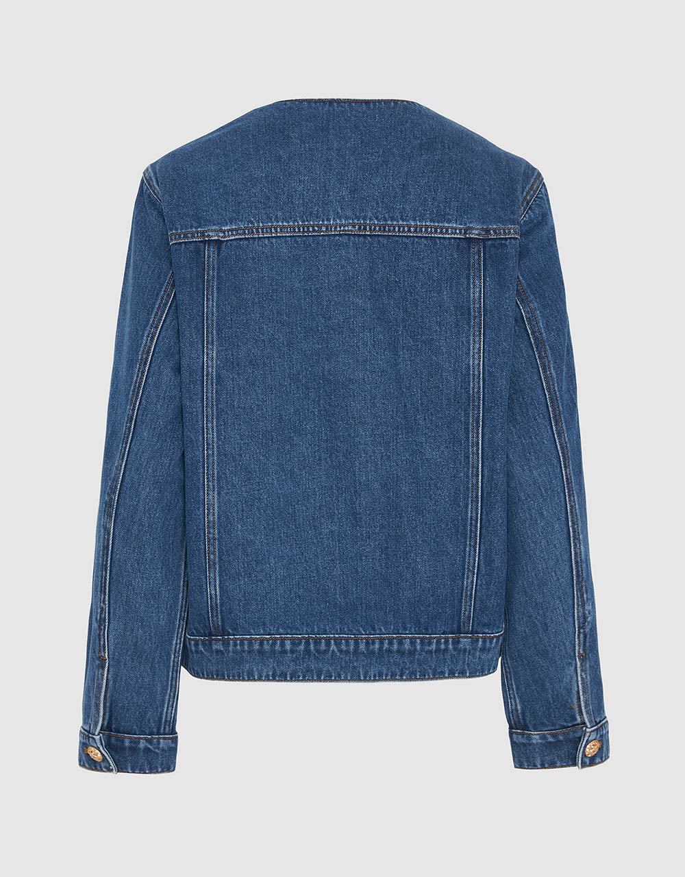 Crew Neck Denim Jacket