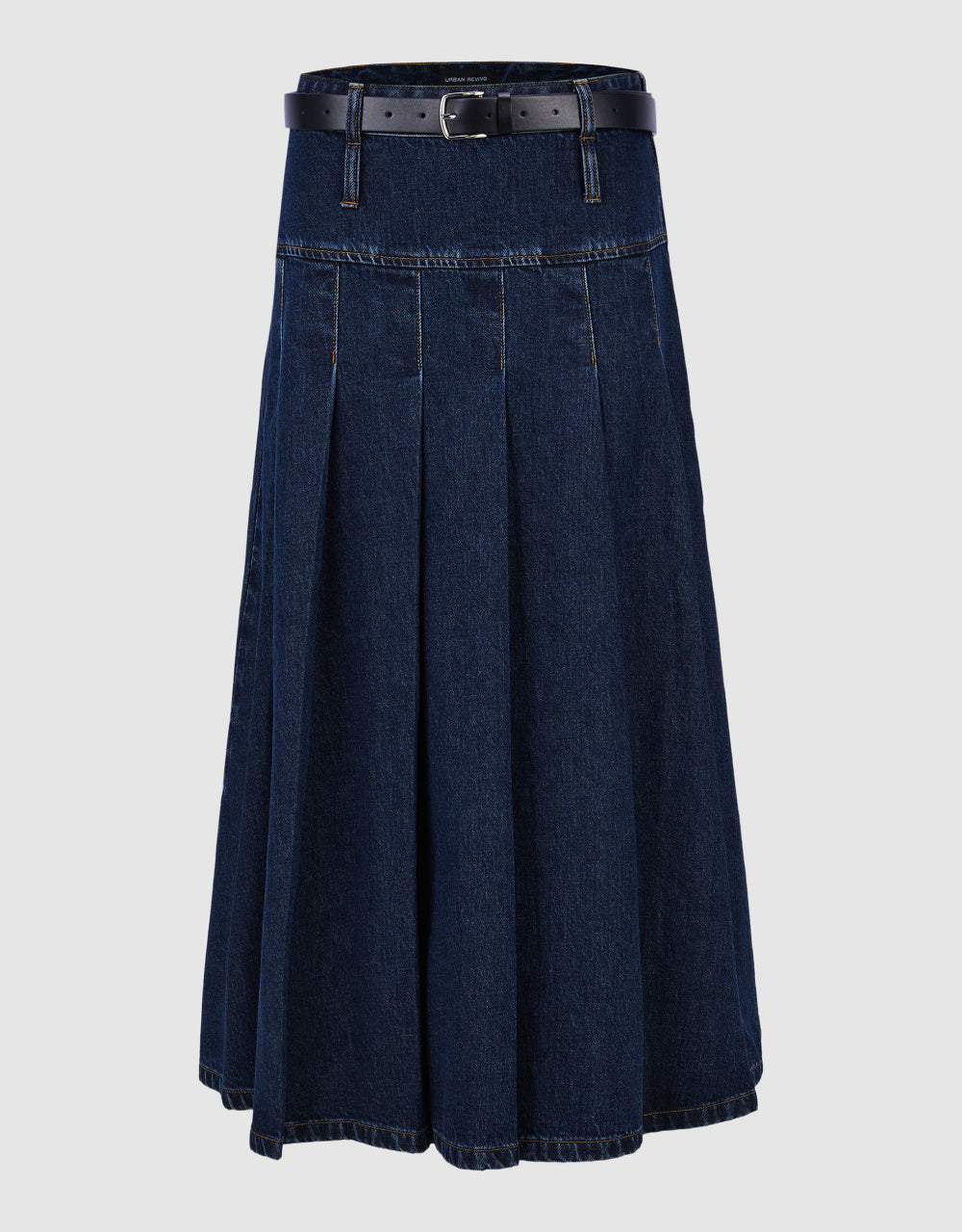 Midi A-Line Denim Skirt