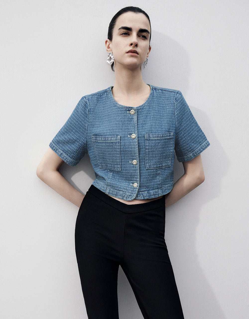 Tweed Denim Jacket