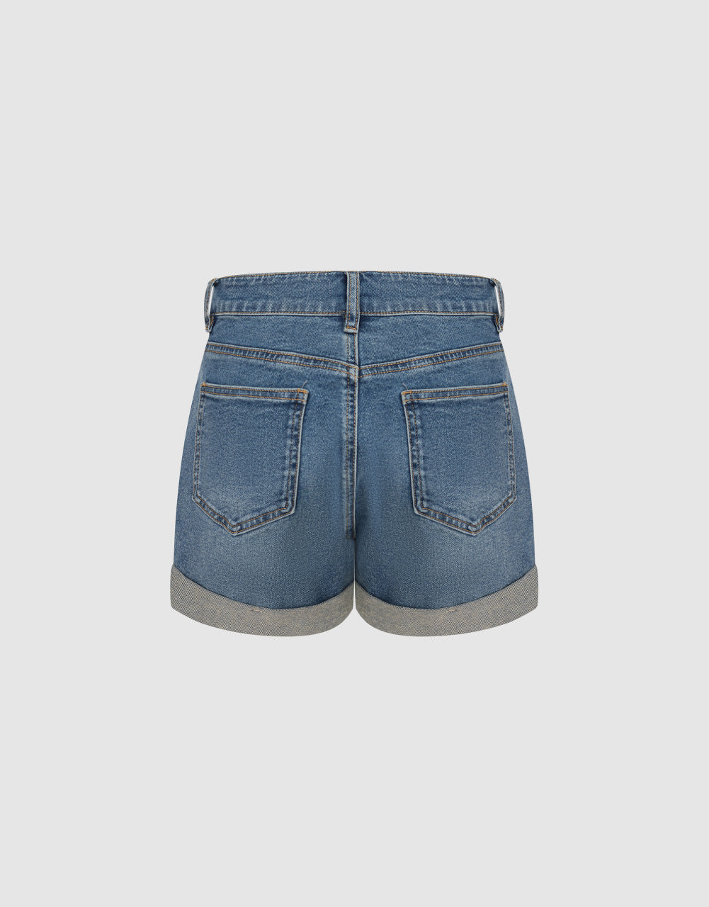 Roll Up Hem Denim Shorts