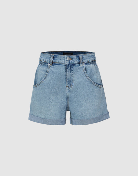 Roll Up Hem Denim Shorts