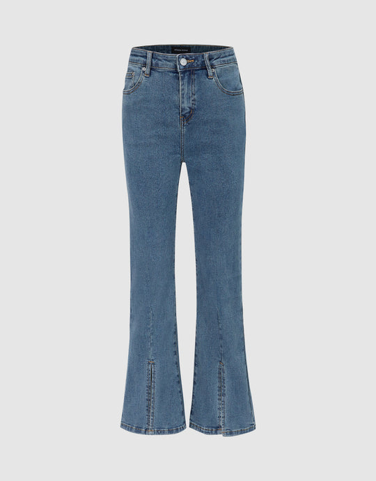 Split Hem Flare Jeans