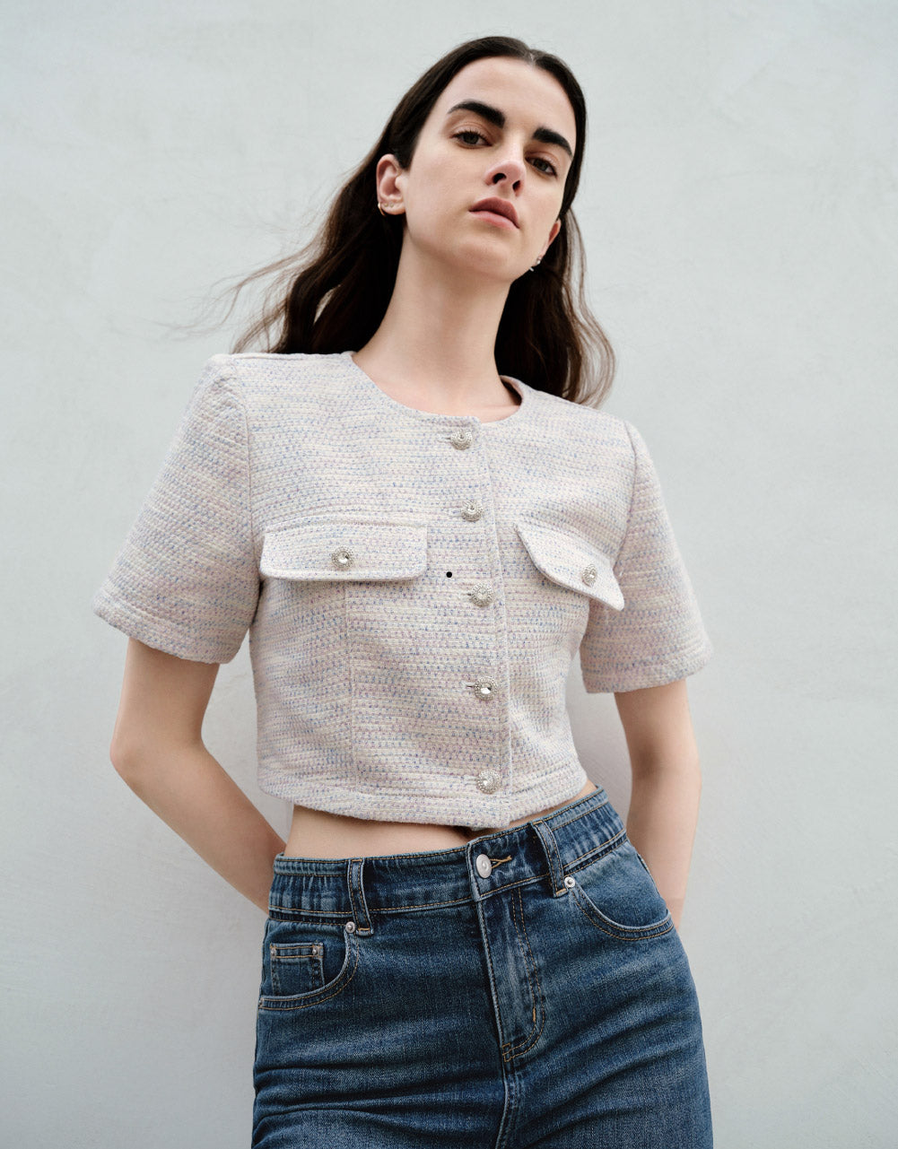 Tweed Denim Jacket