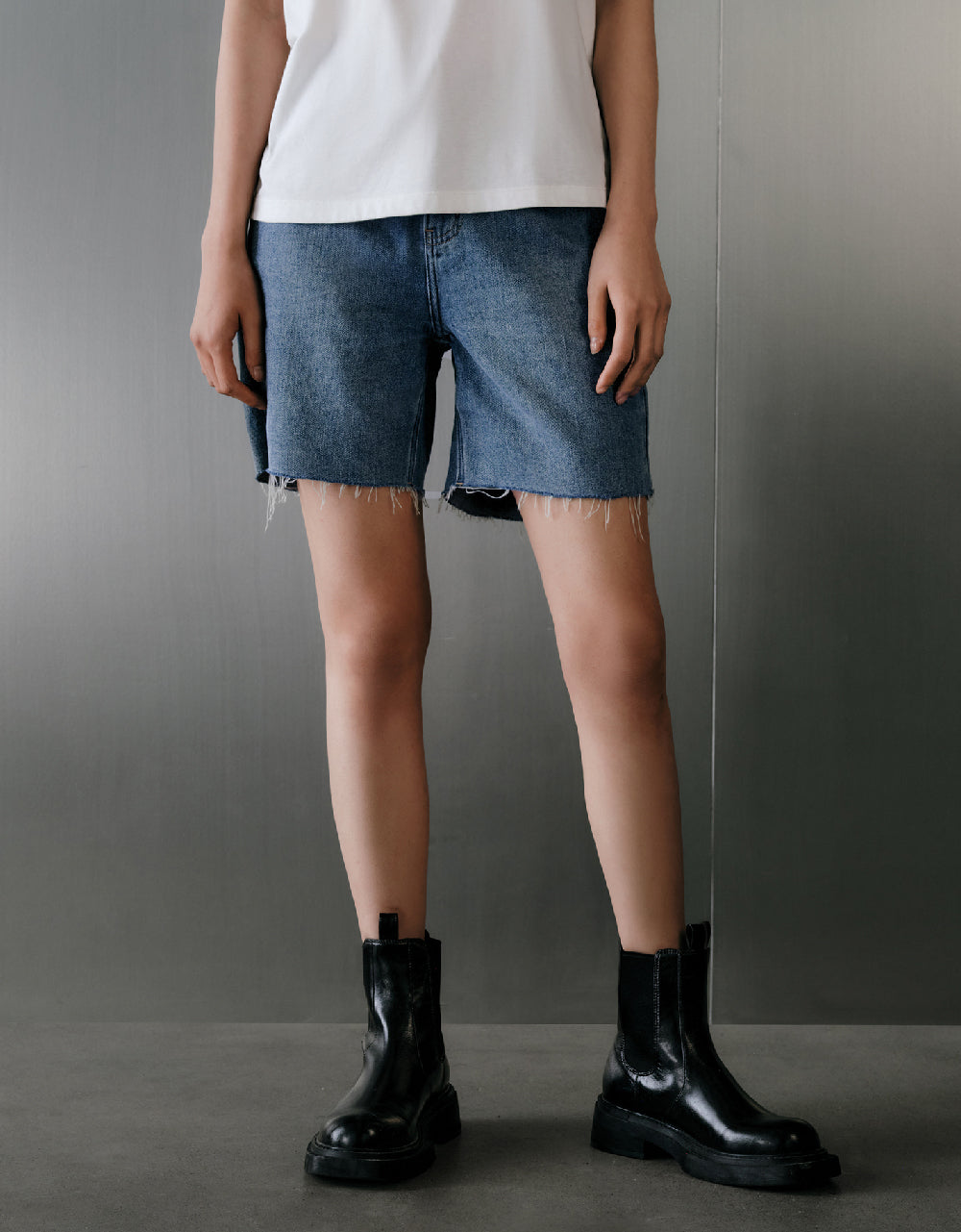 Raw Hem Denim Shorts