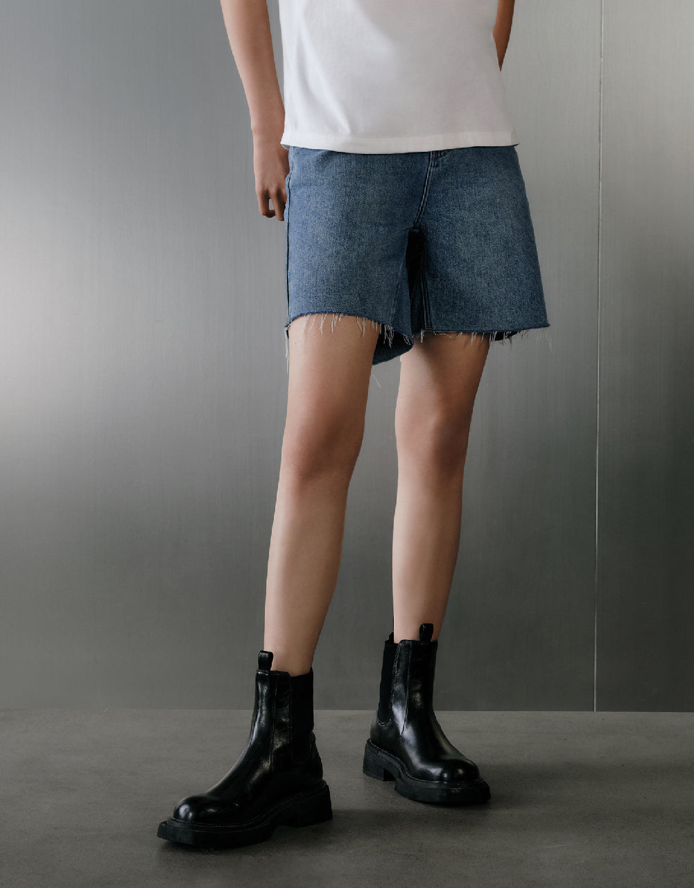 Raw Hem Denim Shorts