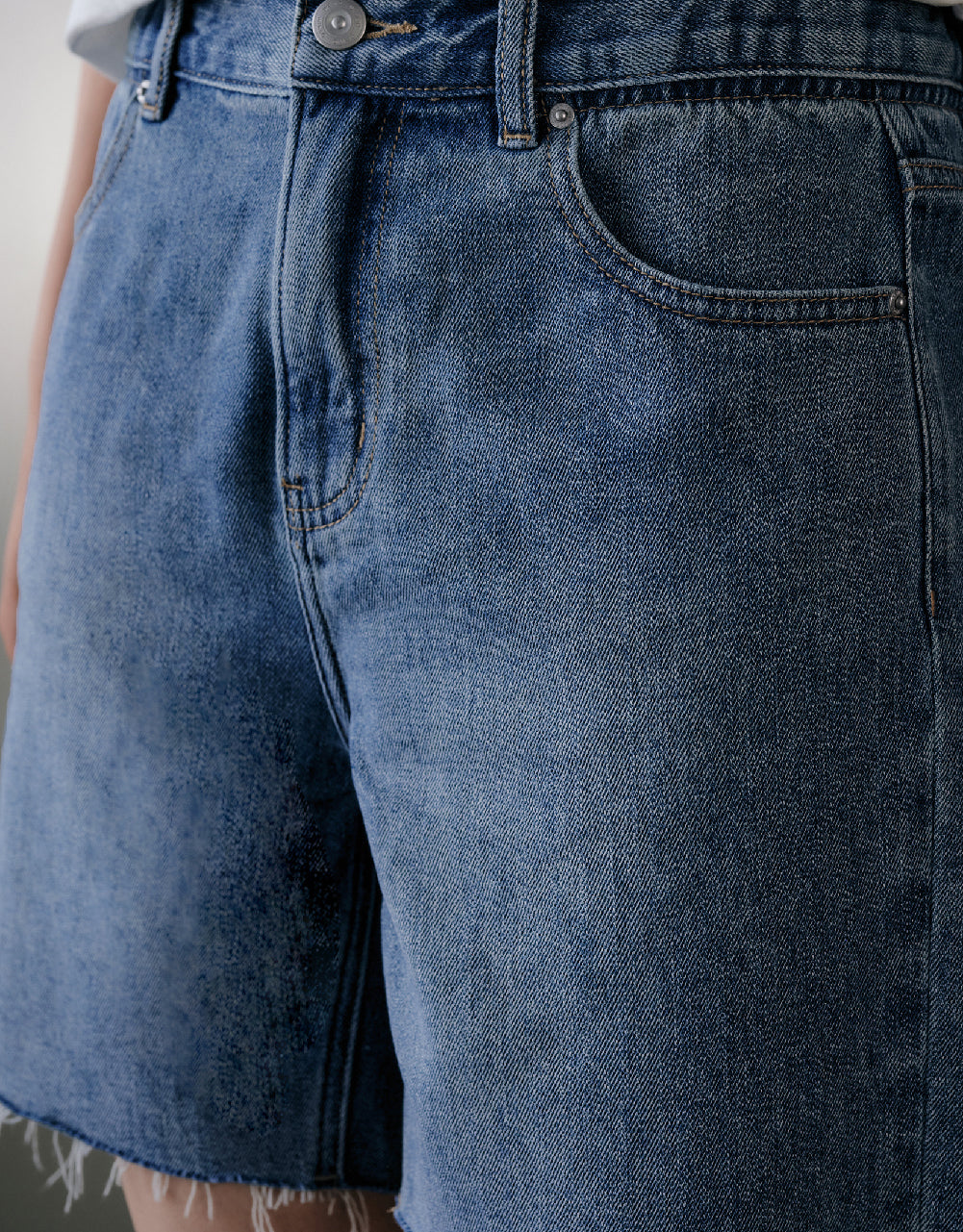 Raw Hem Denim Shorts