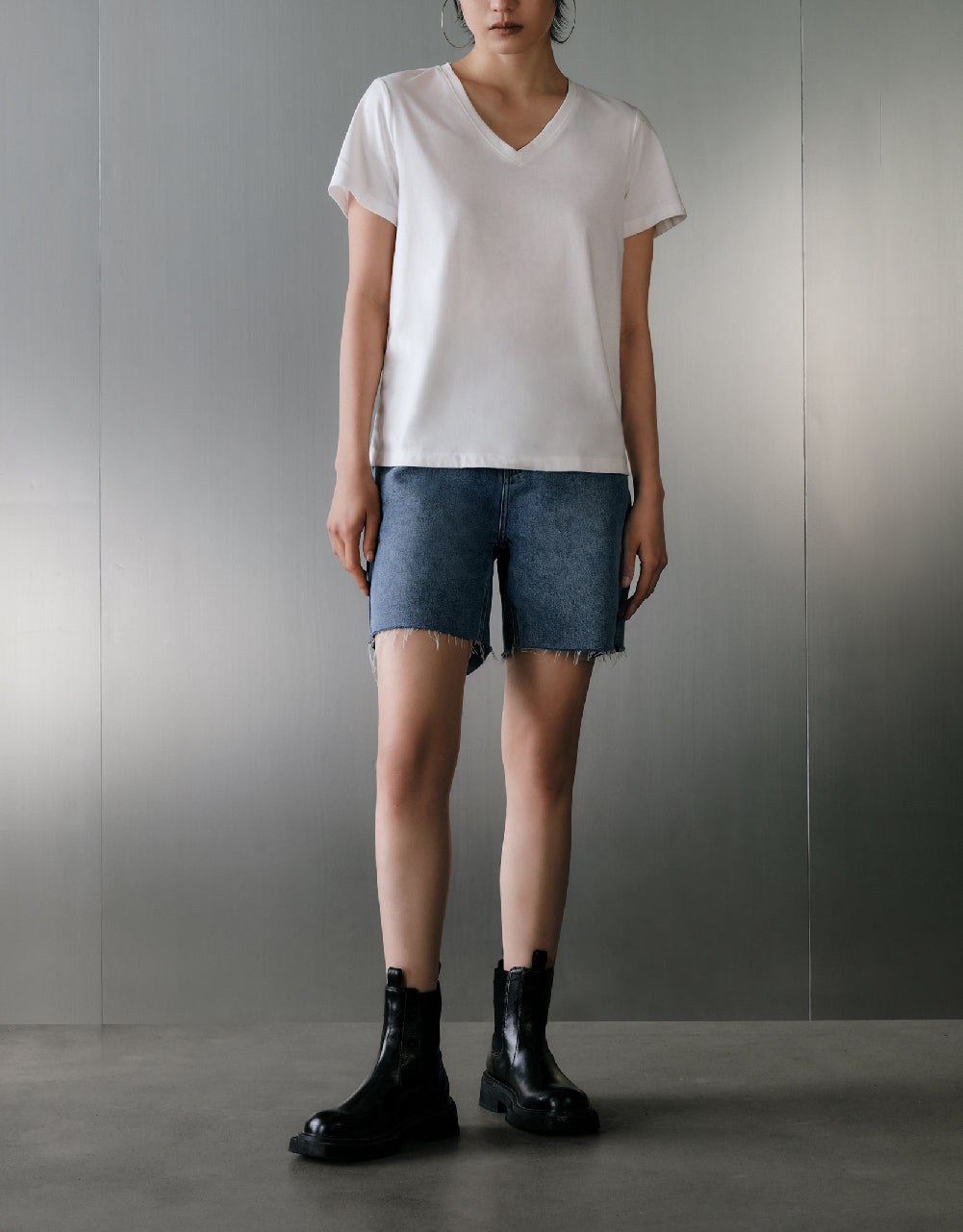 Raw Hem Denim Shorts