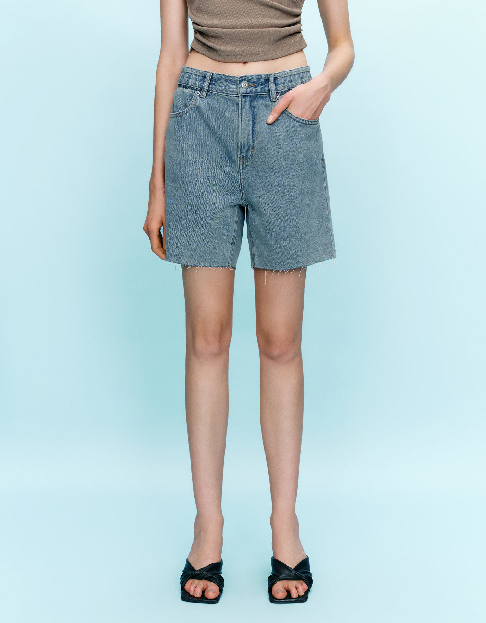 Raw Hem Denim Shorts