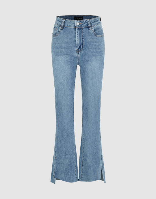 Split Hem Flare Jeans