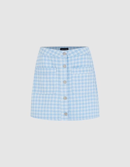 Tweed Mini Denim Skirt
