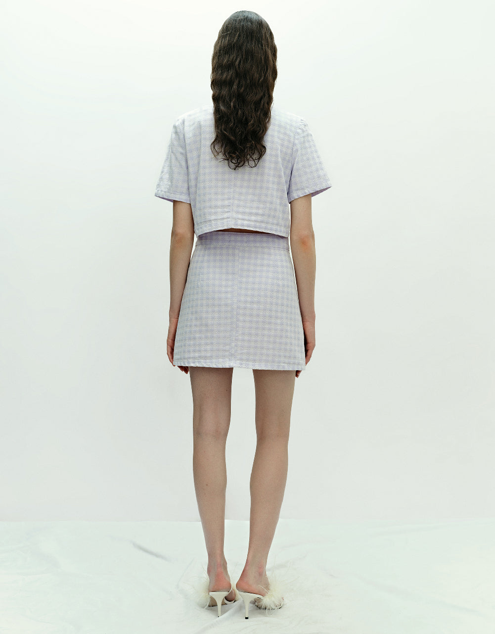 Tweed Mini Denim Skirt