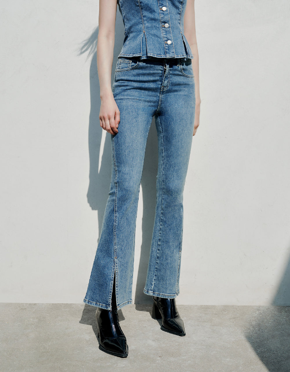 Split Hem Flare Jeans