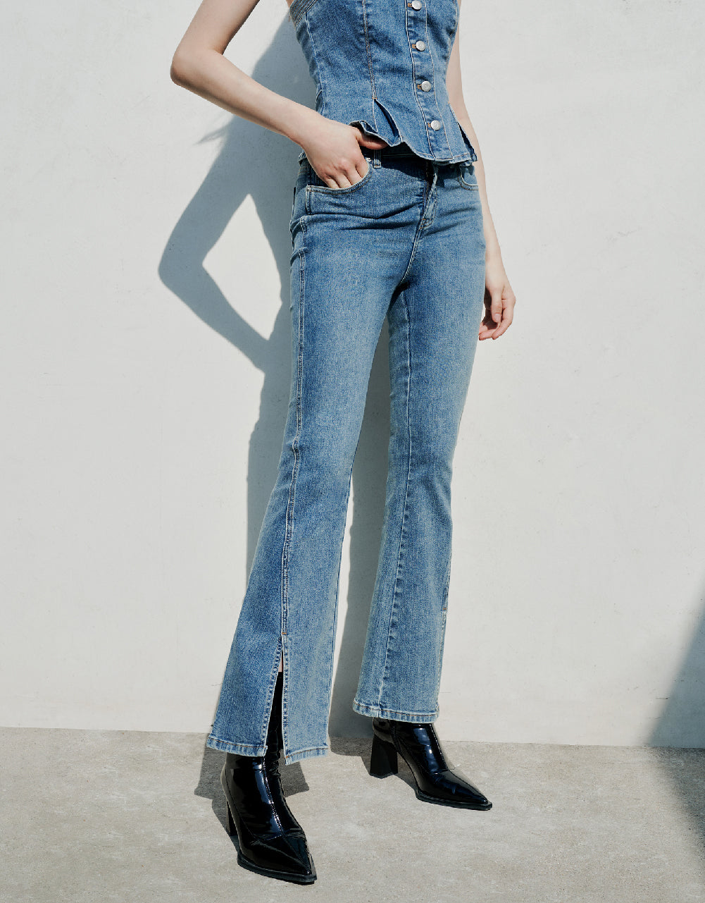 Split Hem Flare Jeans