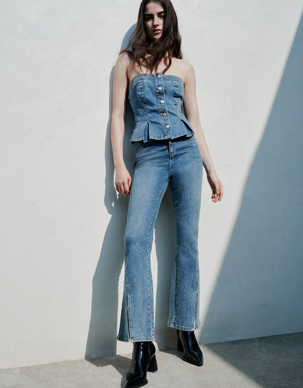 Split Hem Flare Jeans