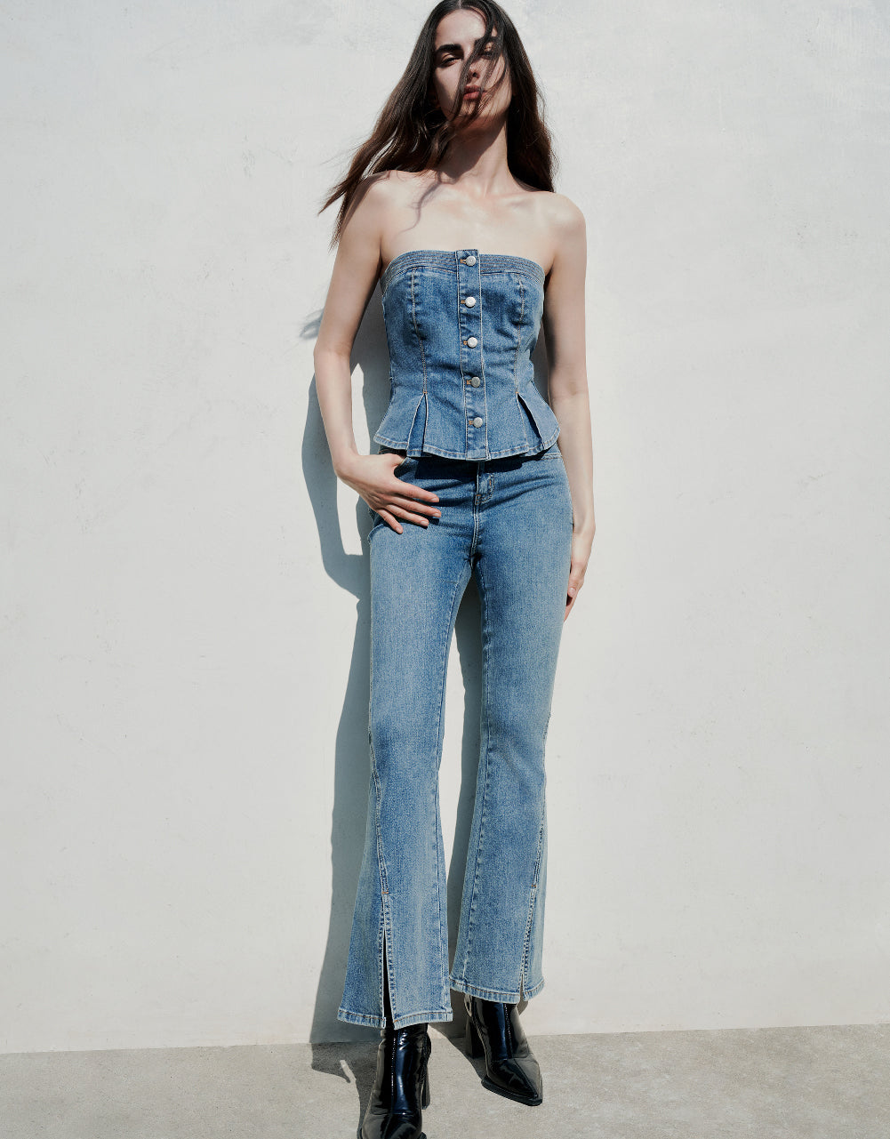 Split Hem Flare Jeans