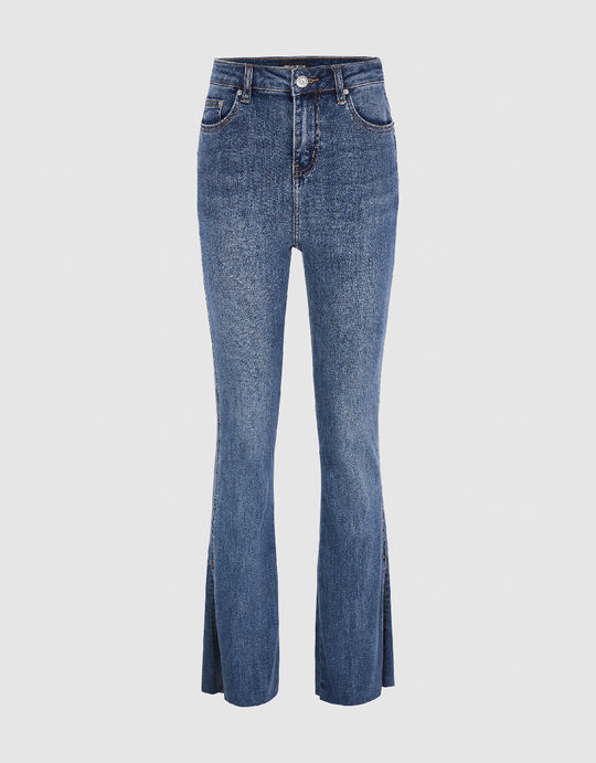 Split Hem Flare Jeans