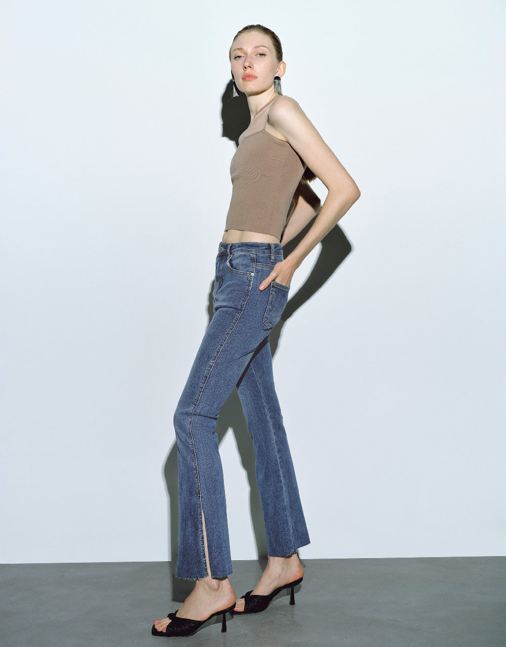 Split Hem Flare Jeans
