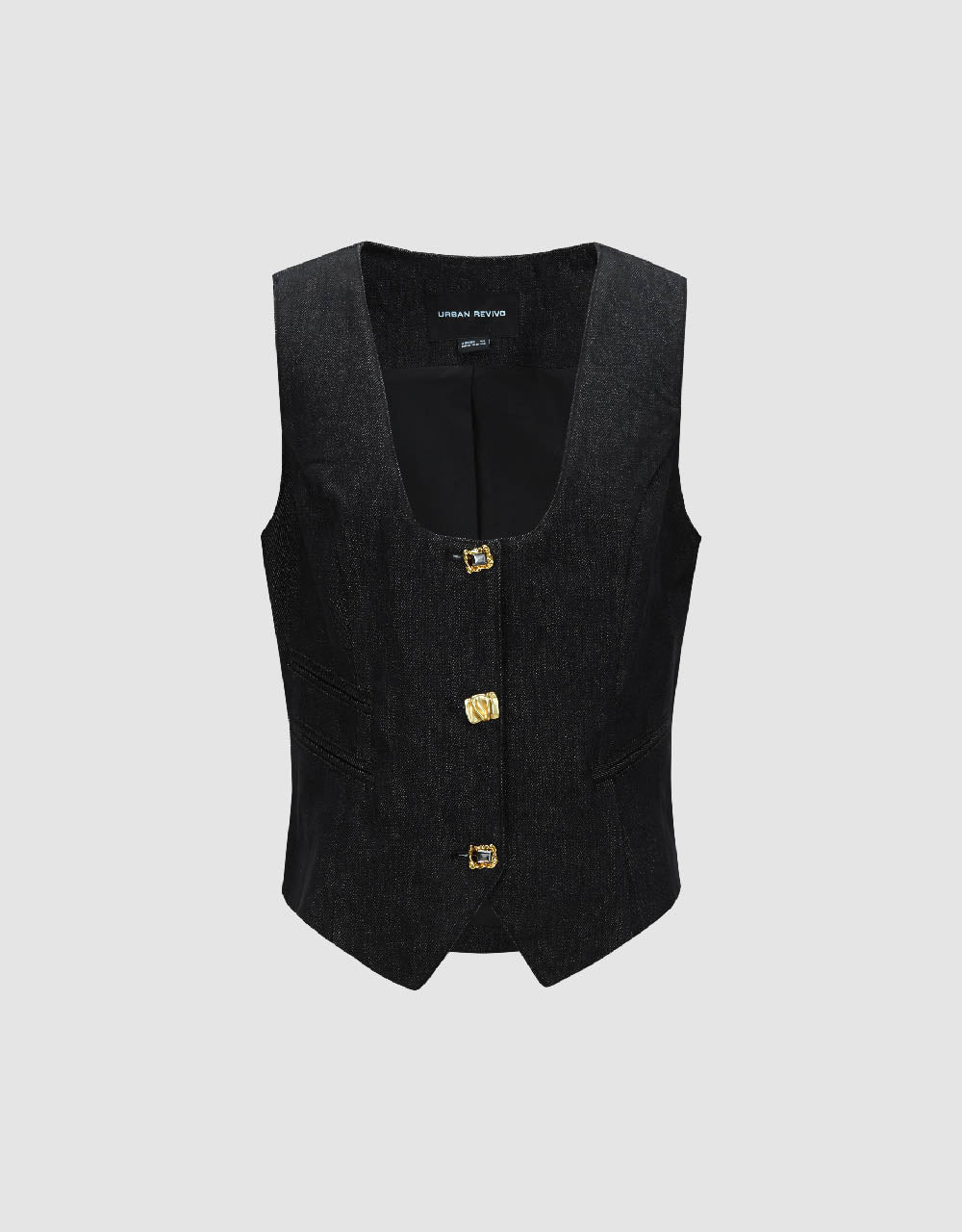 U Neck Denim Waistcoat