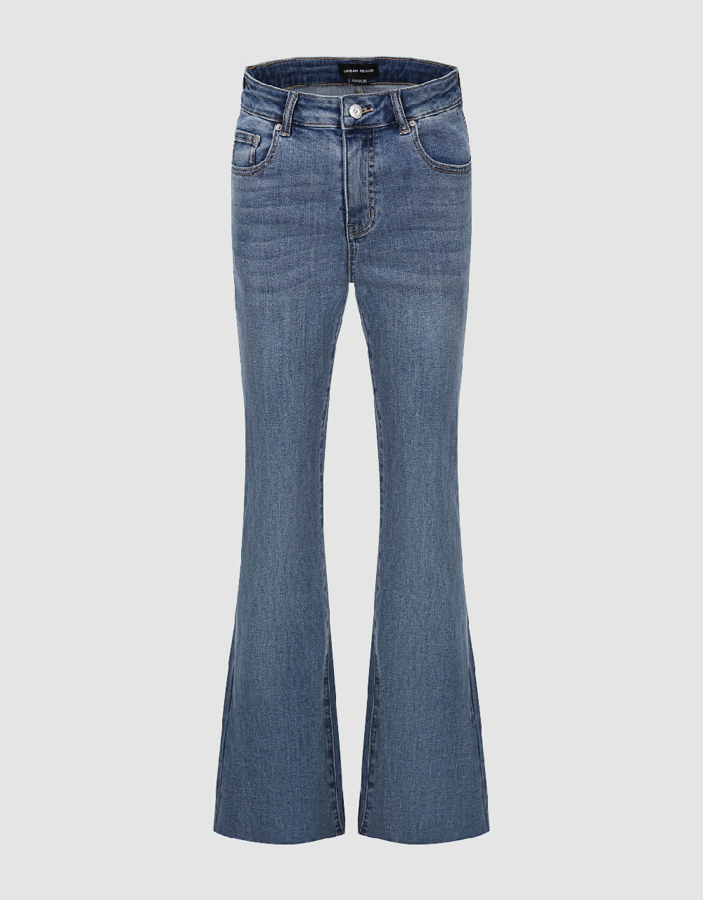 Raw Hem Flare Jeans