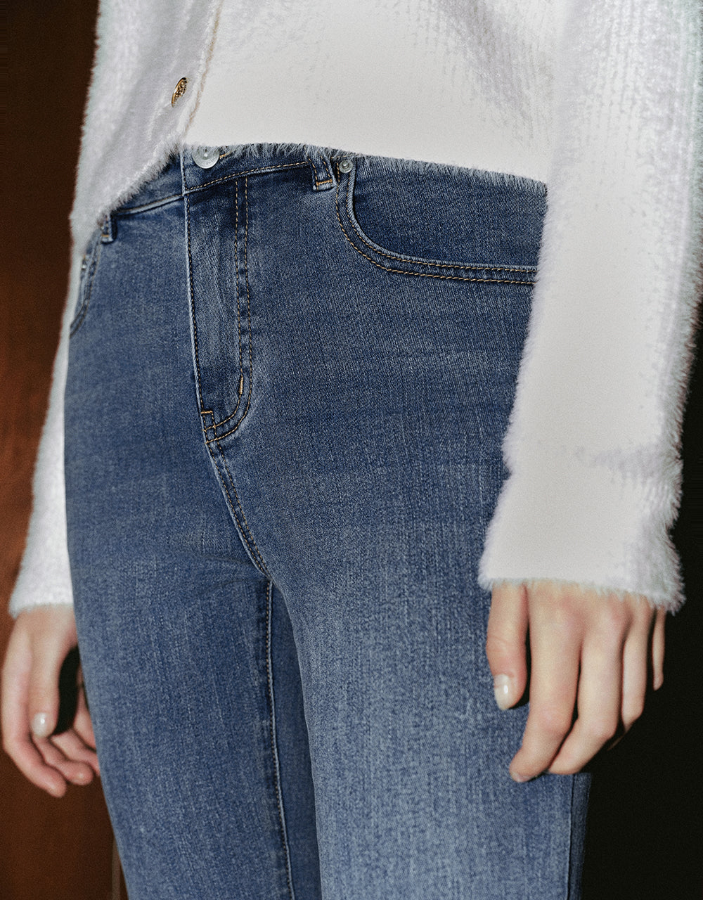 Raw Hem Flare Jeans