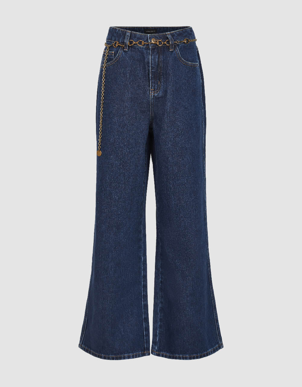 Wide-Leg Jeans With Chained Belt