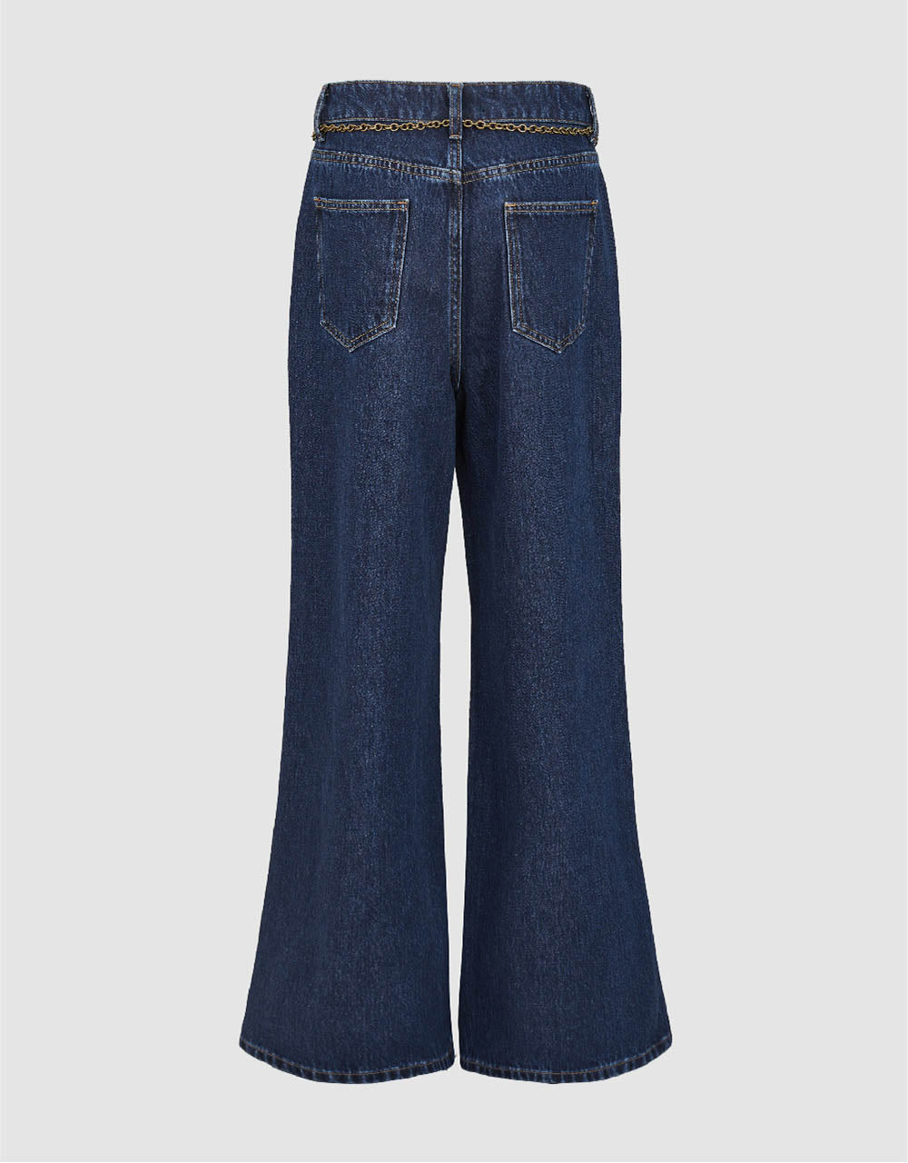 Wide-Leg Jeans With Chained Belt