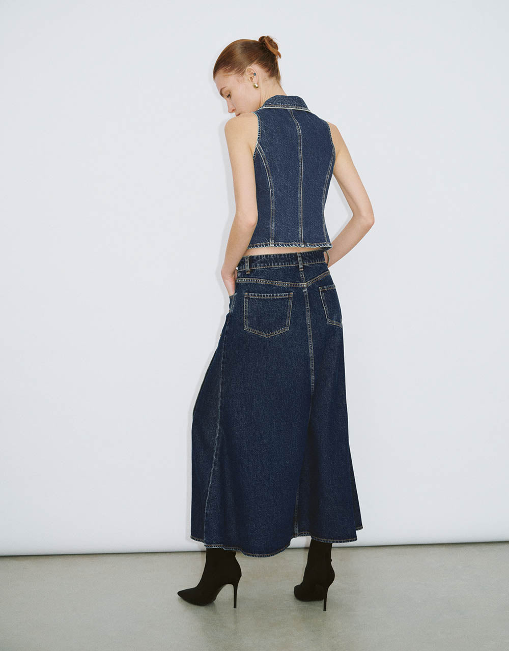 Maxi A-Line Denim Skirt