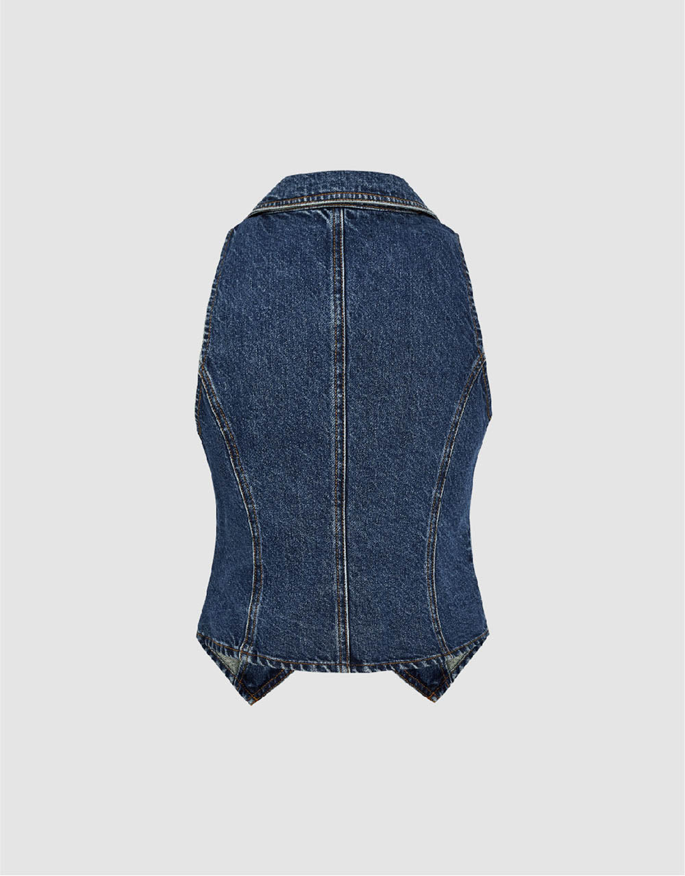 Notch Lapel Denim Waistcoat