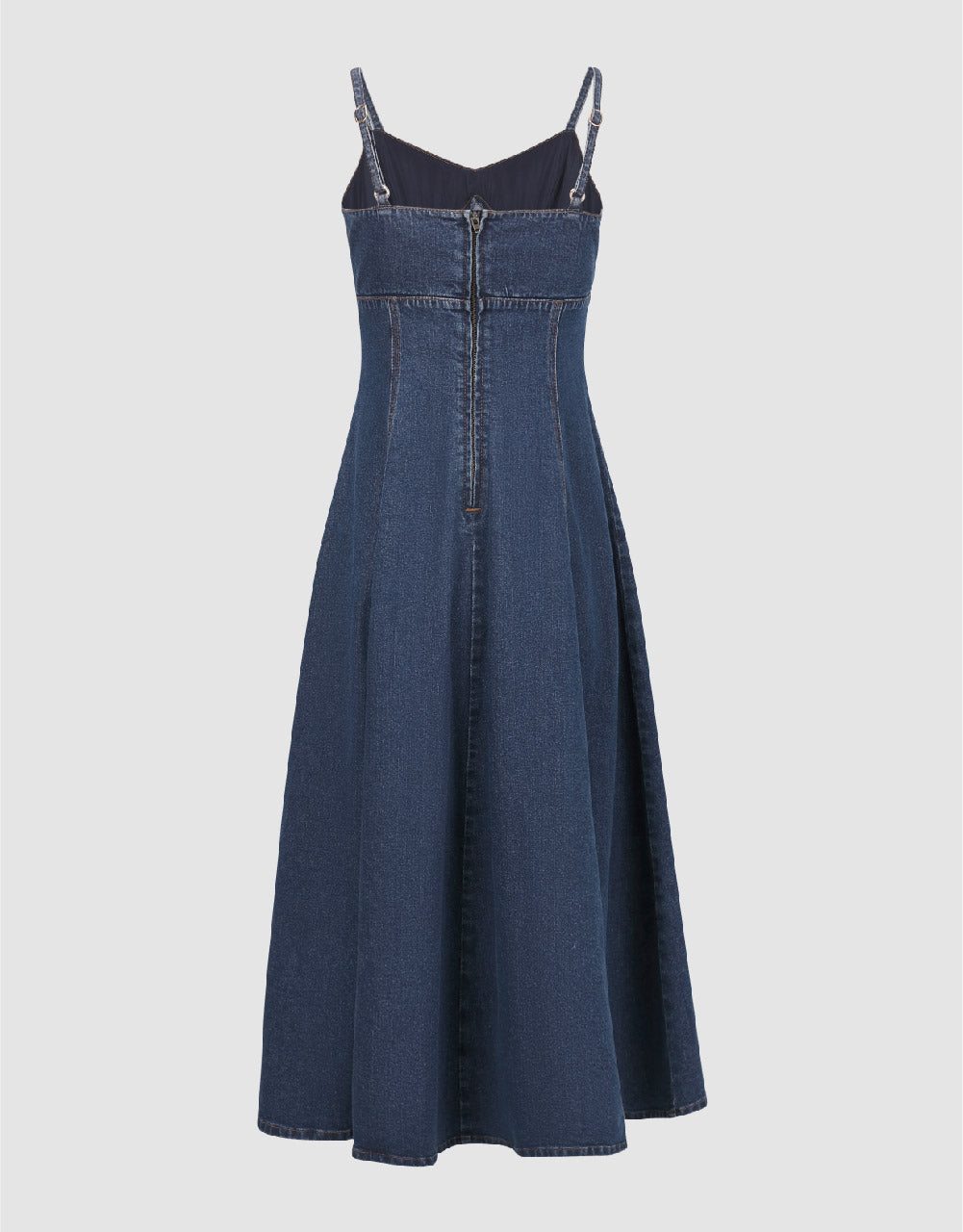 Sleeveless V-Neck Denim Dress