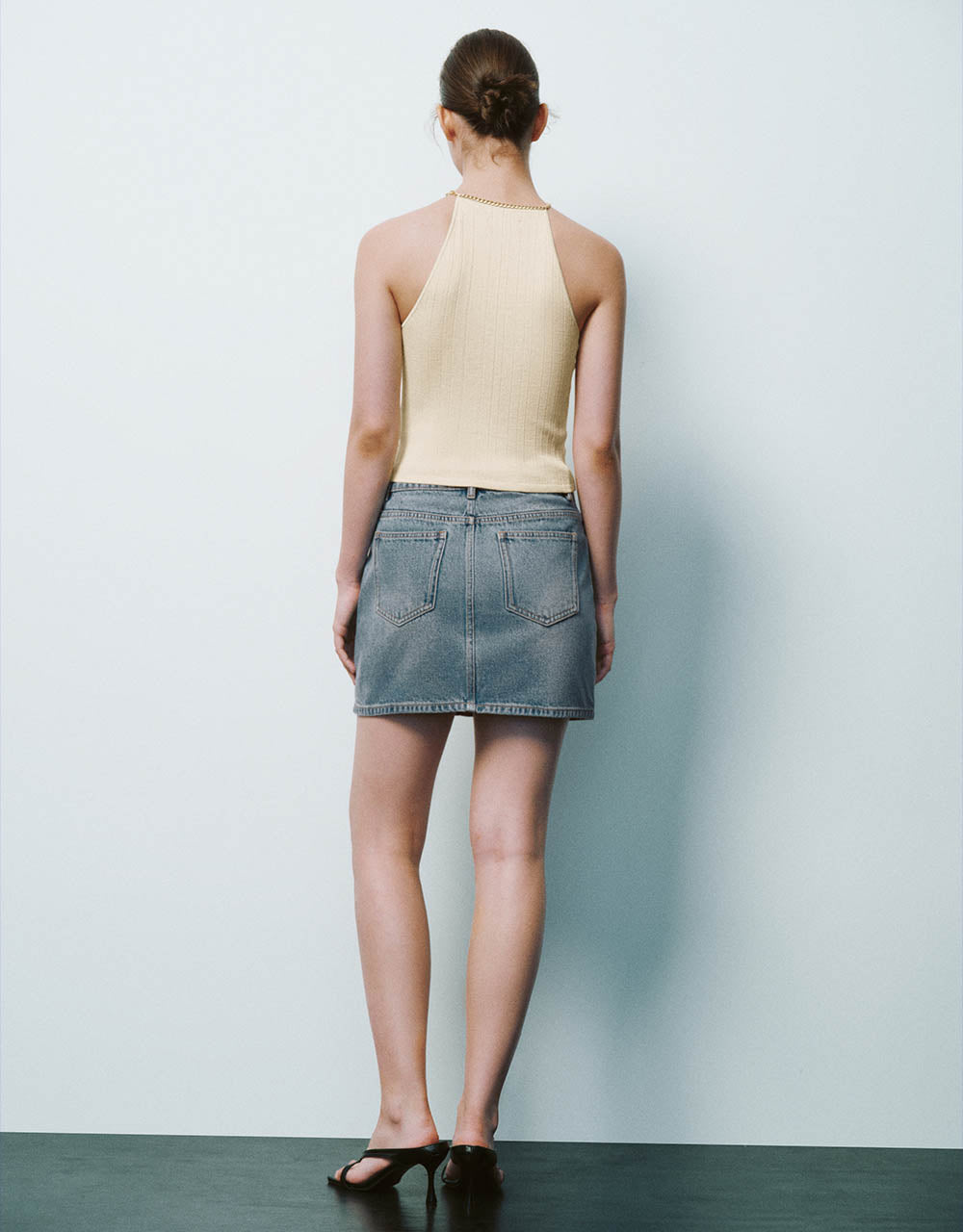 Mini Straight Denim Skirt