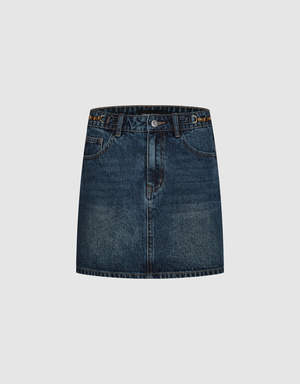 Mini Straight Denim Skirt