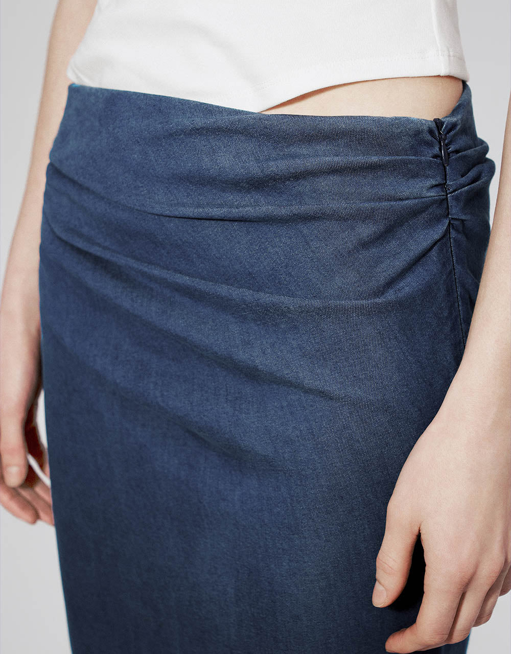 Midi Straight Denim Skirt