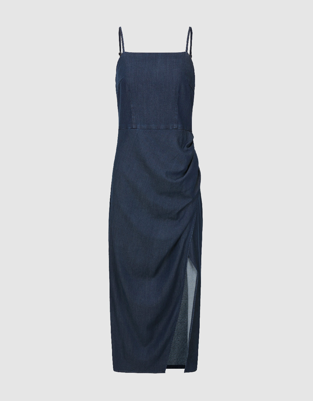 Ruched Denim Cami Dress