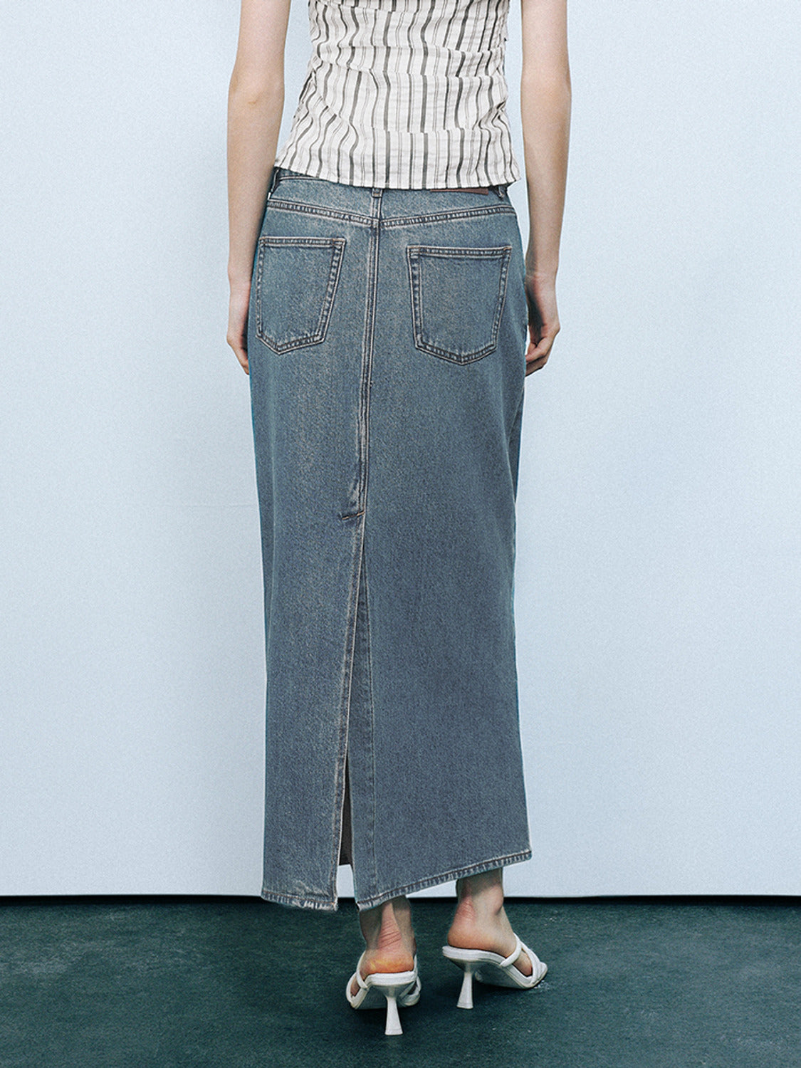 Straight Denim Skirt