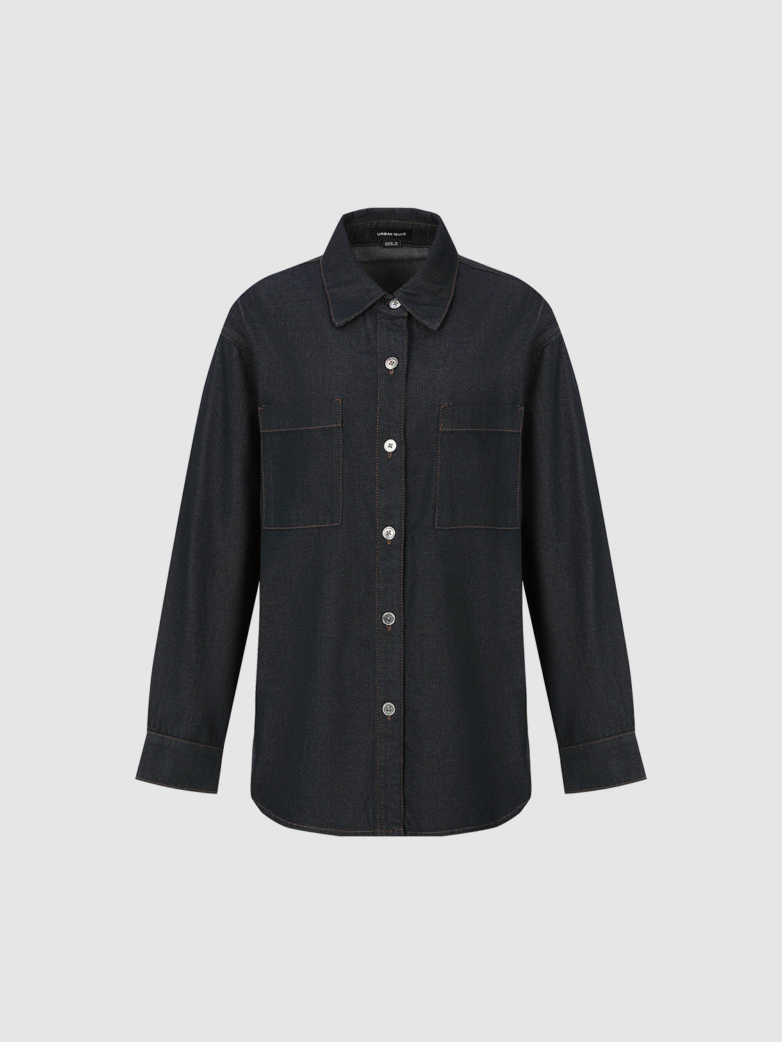 Button Up Loose Denim Shirt