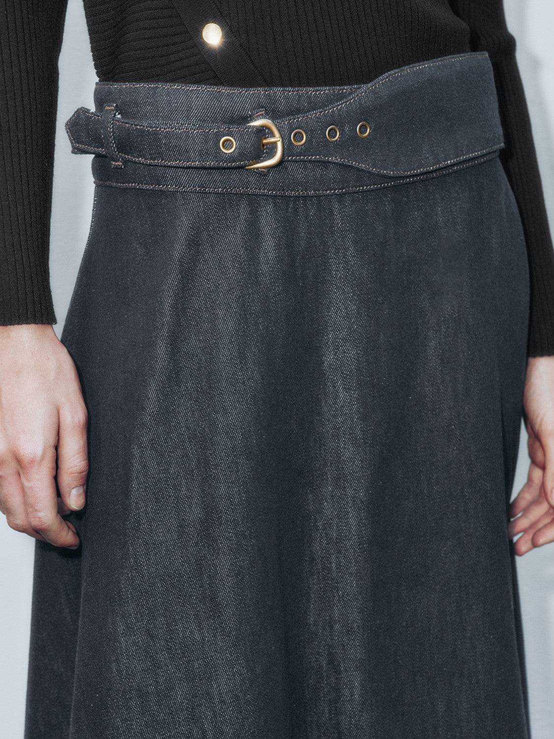 Denim Flared Skirts