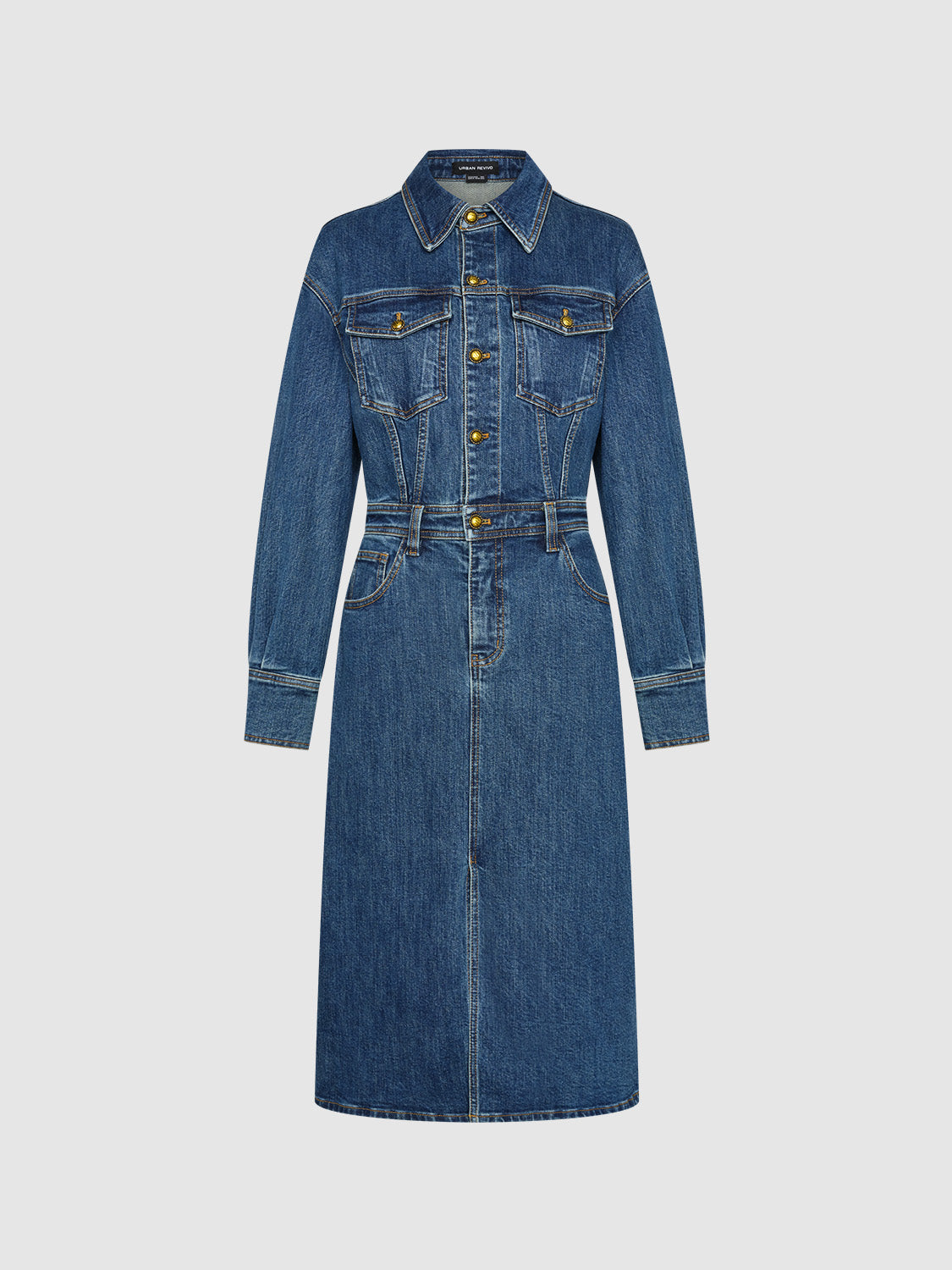 Shirt Collar Denim Dresses