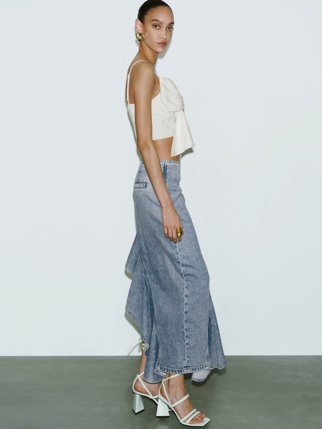 Irregular Hem Denim Skirts